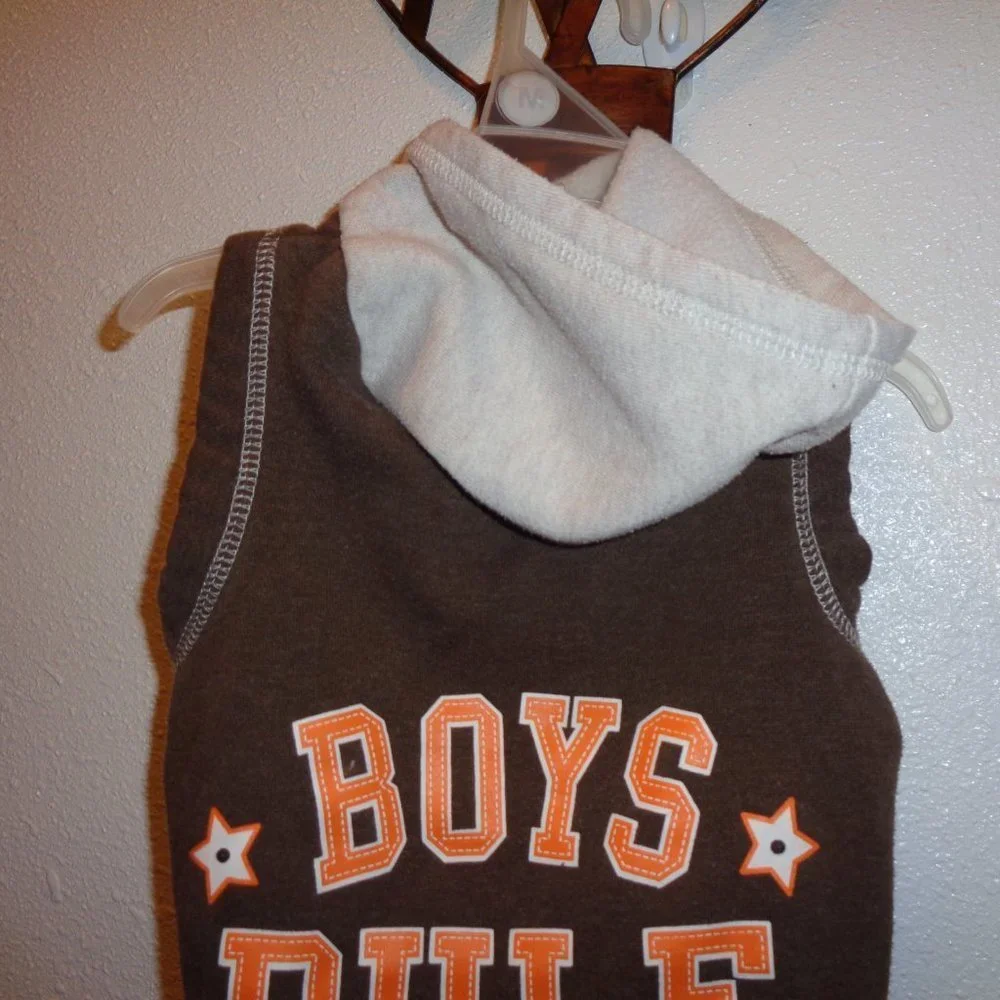 Wag-a-tude BOYS RULE Dog Hoodie Size Medium
